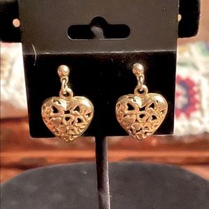 5 for $25 Sale! Gold Tone Filagree Heart Earrings